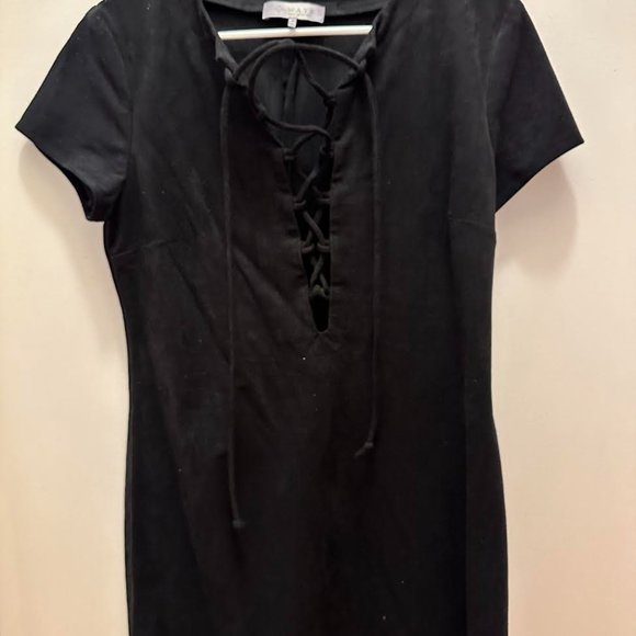 Wayf Dresses & Skirts - Black Suede Minidress
